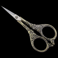 HKM-003091 Elegant Vintage Stainless Steel Scissors in Gold, Red Bronze, Green Bronze, and Silver