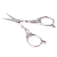 HKM-003091 Elegant Vintage Stainless Steel Scissors in Gold, Red Bronze, Green Bronze, and Silver