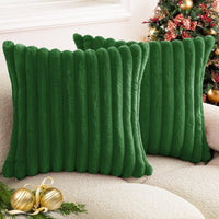 HKM-003155 Plush Vertical Bar Cushion Cover in Milky White and Assorted Colors, 45x45cm