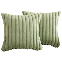HKM-003155 Plush Vertical Bar Cushion Cover in Milky White and Assorted Colors, 45x45cm