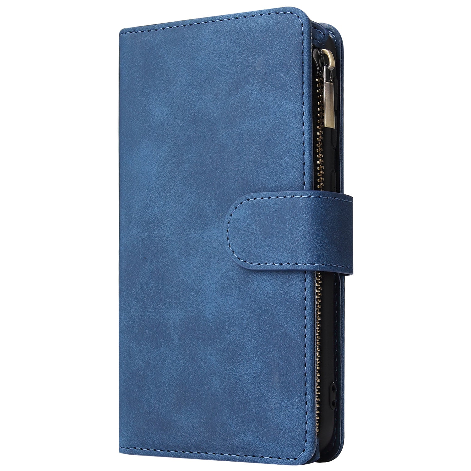 HKM-003347 Retro Frosted Zipper Leather Wallet Case for Samsung Models