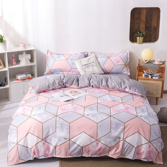 HKM-003411 Aloe Cotton Simple Style 4-Piece Bedding Set in Various Sizes