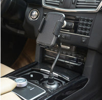 HKM-003475 360° Adjustable Car Cup Holder and Mobile Phone Mount - Model 090-080B, Eco-Friendly ABS Material, Scratch Protection