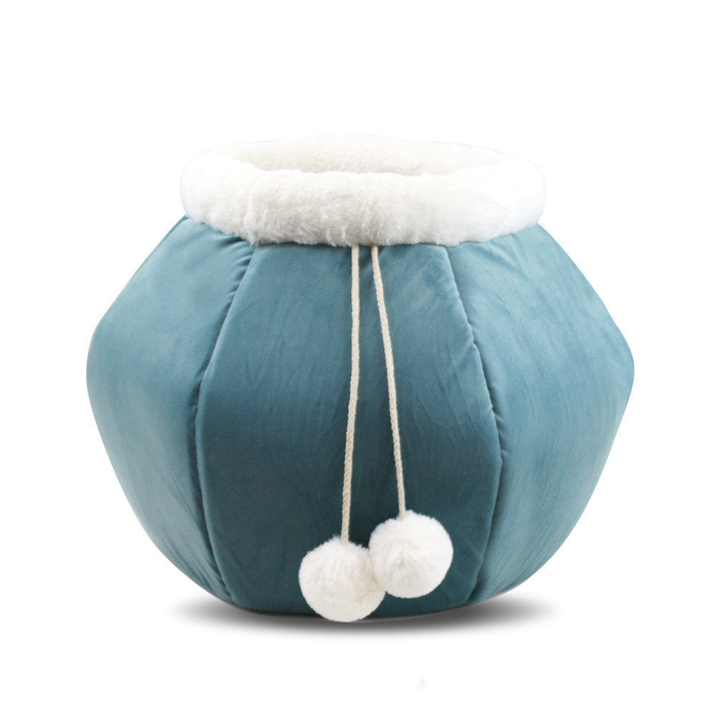 HKM-003539 Foldable Pet Bed in Ice Velvet - Cozy Fish Basket Design for Dogs, Autumn and Winter Colors