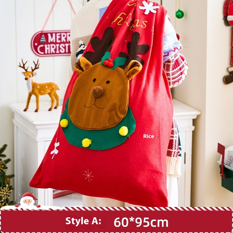HKM-003539 Large Flannel Christmas Gift Bag for Toys and Decorations - 60x95cm