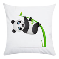 HKM-003795 Cartoon Panda Super Soft Cotton Pillow Cover with Floral Design, 45x45cm