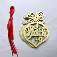 HKM-003859 Christmas Wooden Hollow Pendant Decoration - Set of 6, 7x10cm