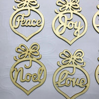 HKM-003859 Christmas Wooden Hollow Pendant Decoration - Set of 6, 7x10cm