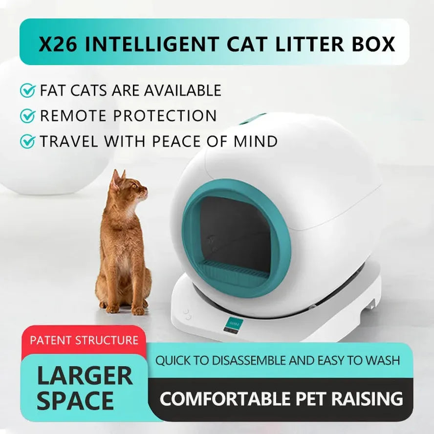 KTX-003859 Luxury Fully Automatic Intelligent Cat Litter Box with Self-Cleaning Function