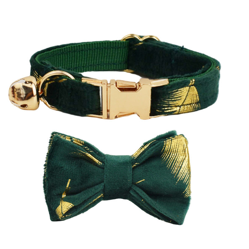 HKM-003923 Stylish Adjustable Cat Collar with Bow and Bell in Various Colors