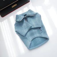 HKM-003987 Stand-up Collar Cotton Dog Bottoming Shirt in Dark Blue or Dirty Pumpkin