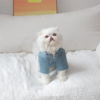 HKM-003987 Stand-up Collar Cotton Dog Bottoming Shirt in Dark Blue or Dirty Pumpkin