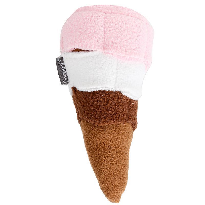 HKM-004179 Puppy Molar Toy in Avocado, Ice Cream, and Snail Designs - Soft Polar Fleece Chew Toys for Dogs
