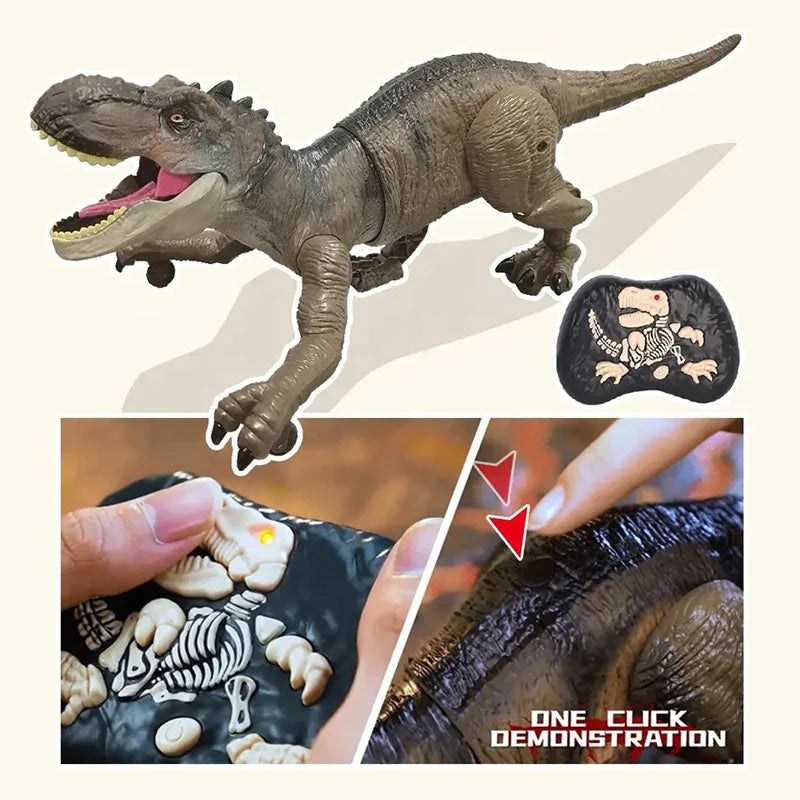 HKM-004243 Remote Control Spray Dinosaur Toy - 2.4G RC Tyrannosaurus Rex for Kids, Indoor/Outdoor Fun