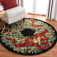 HKM-004307 Christmas-Themed Easy Care Polyester Fiber Round Carpet - Multiple Designs Available