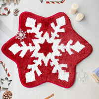 HKM-004307 Christmas-Themed Easy Care Polyester Fiber Round Carpet - Multiple Designs Available