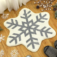 HKM-004307 Christmas-Themed Easy Care Polyester Fiber Round Carpet - Multiple Designs Available