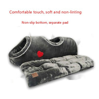 HKM-004435 Cozy Double-Hole Flannel Cat Nest in Gray and Brown Designs