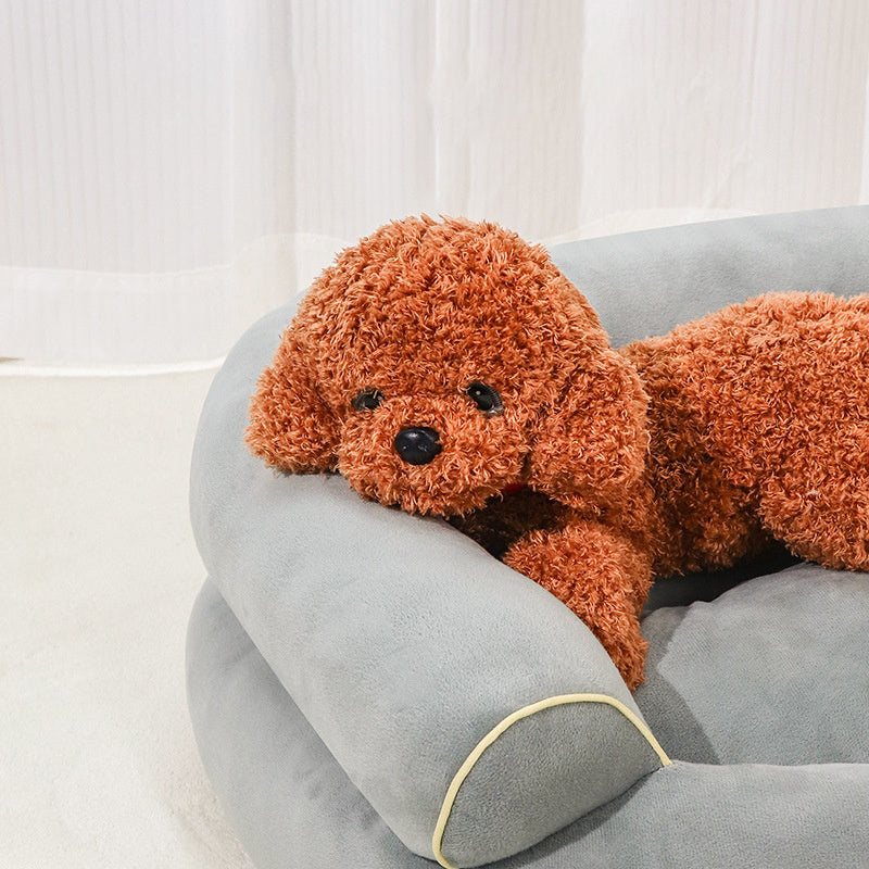 HKM-004435 Pet Sofa Bed for Small Dogs and Cats - Soft Velvet Material, Multiple Sizes Available