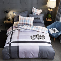 HKM-004563 Floral Patterned Four-Piece Cashmere Bed Set for 1.5m, 1.8m, and 2.0m Beds
