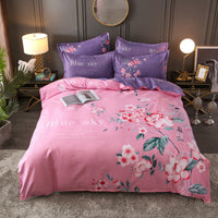 HKM-004563 Floral Patterned Four-Piece Cashmere Bed Set for 1.5m, 1.8m, and 2.0m Beds