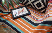 HKM-004563 Indian Striped Tassel Blanket - Acrylic, 130x170cm, National Style for Spring & Autumn
