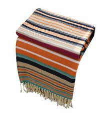 HKM-004563 Indian Striped Tassel Blanket - Acrylic, 130x170cm, National Style for Spring & Autumn