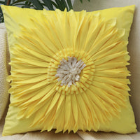 HKM-004627 Solid Color Square Chrysanthemum Throw Pillow Cover - Modern Design, 45x45cm, Various Colors Available