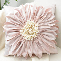 HKM-004627 Solid Color Square Chrysanthemum Throw Pillow Cover - Modern Design, 45x45cm, Various Colors Available