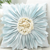 HKM-004627 Solid Color Square Chrysanthemum Throw Pillow Cover - Modern Design, 45x45cm, Various Colors Available