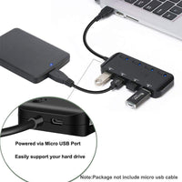 HKM-004755 USB 3.0 4-Port Hub with External Power Supply for High-Speed Connectivity