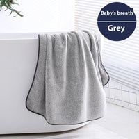 HKM-004819 Antibacterial Bamboo Charcoal Thick Coral Fleece Bath Towel - Light Gray or Dark Gray, Starry Sky Design
