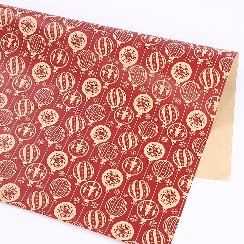 HKM-005011 Kraft Paper Gift Wrapping Sheets for Christmas - 50x70cm, 1 Pack