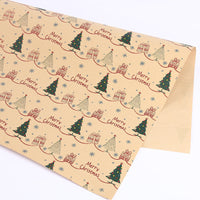 HKM-005011 Kraft Paper Gift Wrapping Sheets for Christmas - 50x70cm, 1 Pack