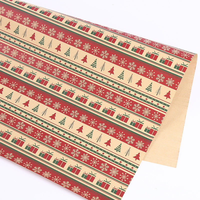 HKM-005011 Kraft Paper Gift Wrapping Sheets for Christmas - 50x70cm, 1 Pack