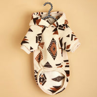 HKM-005075 Beige Totem Print Hooded Sweater for Pets in Various Sizes