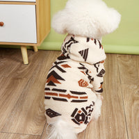 HKM-005075 Beige Totem Print Hooded Sweater for Pets in Various Sizes
