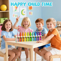 HKM-005203 Educational Color Matching Memory Game for Kids - Wooden Bottle Color Challenge Toy