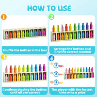HKM-005203 Educational Color Matching Memory Game for Kids - Wooden Bottle Color Challenge Toy