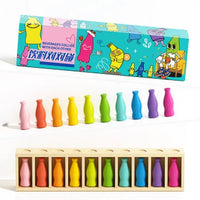 HKM-005203 Educational Color Matching Memory Game for Kids - Wooden Bottle Color Challenge Toy