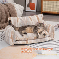 HKM-005203 Removable and Washable Pet Sofa Bed in Black and White or Beige Ripple, Multiple Sizes Available