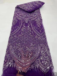 HKM-005331 Lace Beads Sequined Mesh Embroidery Fabric for Party and Wedding Attire