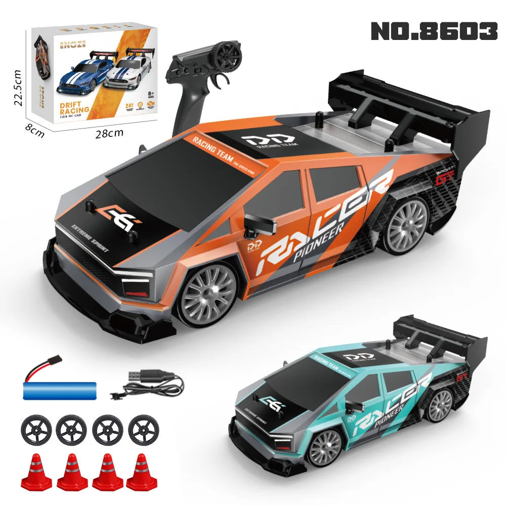 HKM-005395 1:24 Electric Remote Control Drift Car with 2.4G Wireless Technology - Perfect for Kids Ages 5 and Up, Includes Light Features