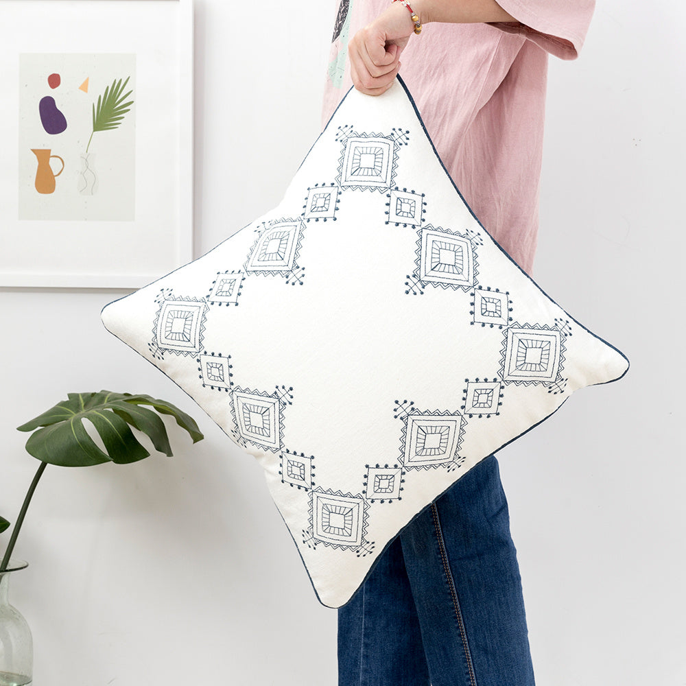 HKM-005523 Bohemian Style Cotton Couch Pillow - Various Sizes Available