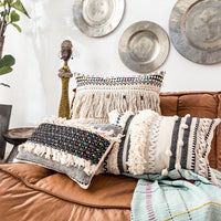 HKM-005523 Bohemian Style Cotton Couch Pillow - Various Sizes Available