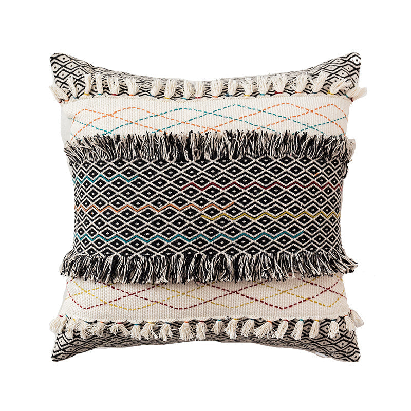 HKM-005523 Bohemian Style Cotton Couch Pillow - Various Sizes Available