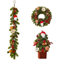 HKM-005523 Nobesone Christmas Tree Wreath Cane Decorations - Assorted Designs 30-80cm for Festive Home Decor