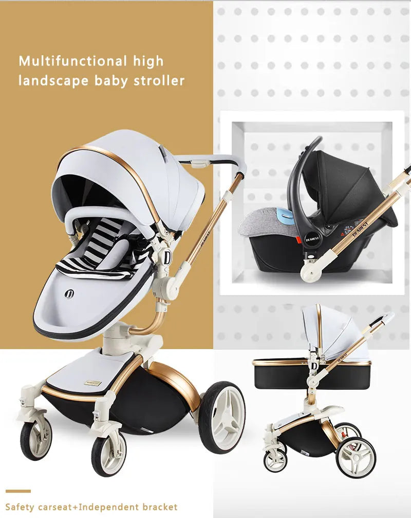 KTX-005587 Comfortable Large Space Foldable Baby Walker Chariot with PU and Aluminium Alloy Frame