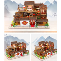 HKM-005651 Chinese Style Wooden Dollhouse Furniture Set for Kids, Miniature Puzzle Toy for Ages 5-7