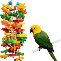 HKM-005651 Wooden Nibbling Toy for Medium and Large Parrots and Birds - 40 x 10 cm